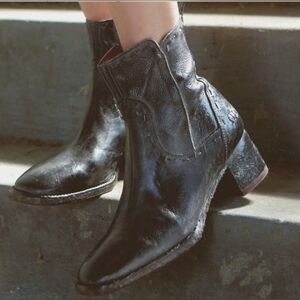 BED|STU NWOB Merryli Western Boot Black Rustic Tremolo Leather Size 9.5